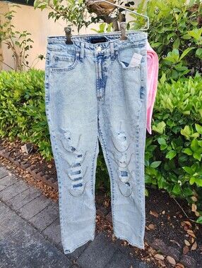 Juicy Couture Light Wash Destroy Women Jeans Size 28 Nwt